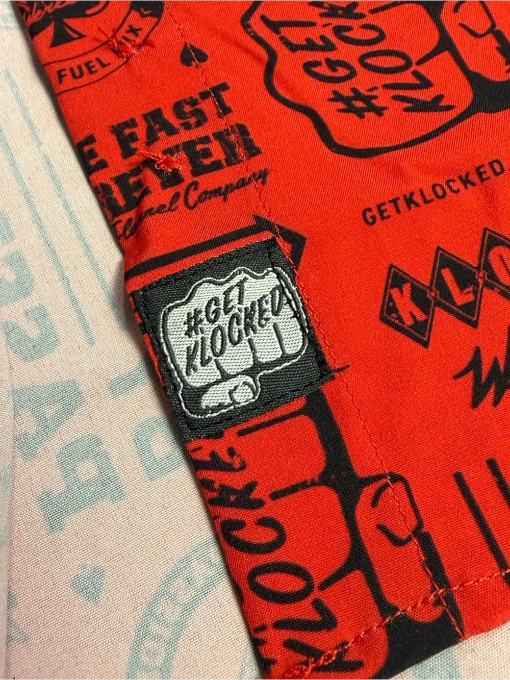 DIXXON Woman’s Klock Werks Red and Black Graphic Short Sleeve Button-Up Top - Picture 5 of 7